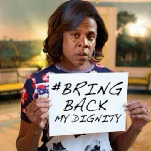 Jay-Z (inmoterad på Michelle Obama) vill ha tillbaka sin värdighet. 